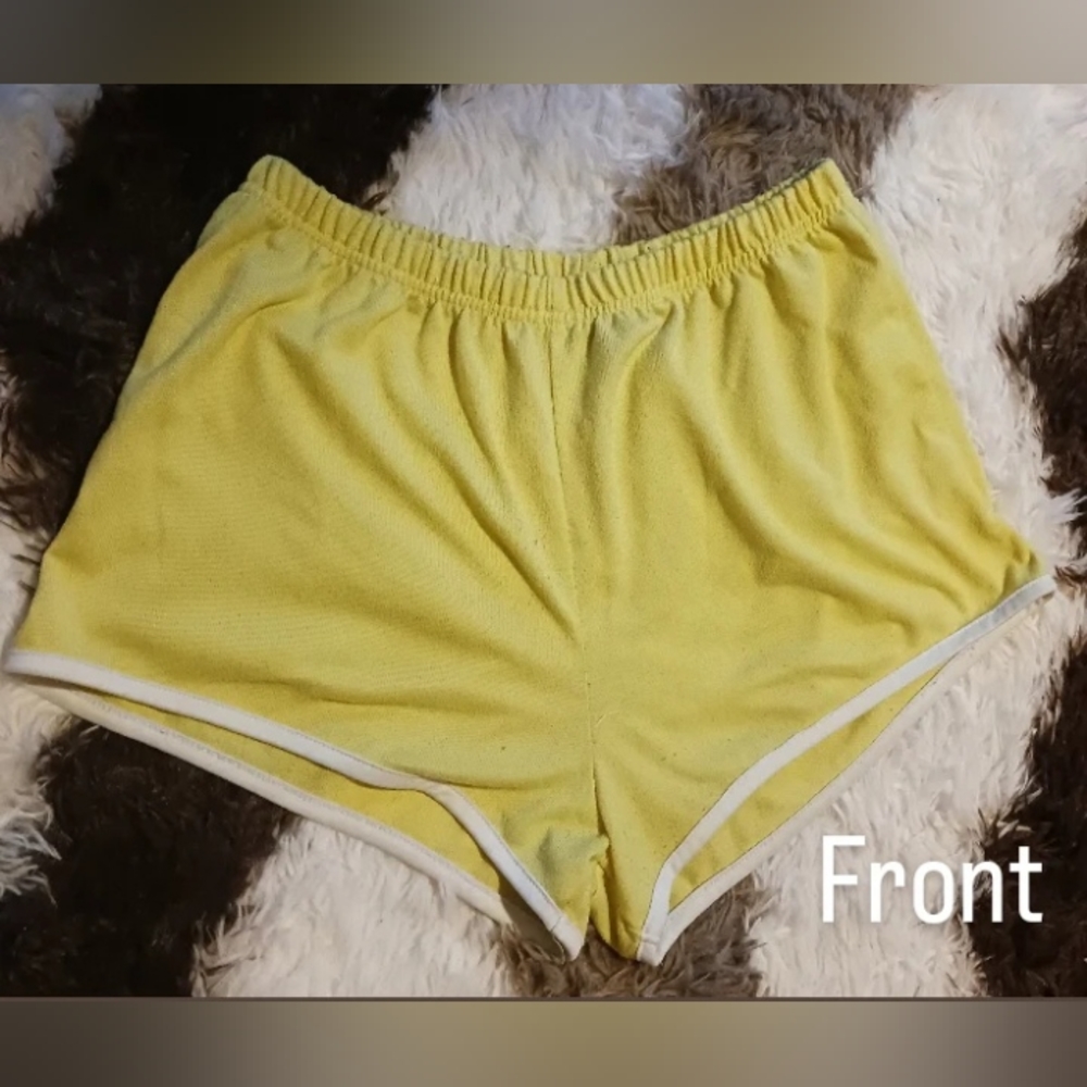 Forever 21, size large, bright yellow lounge shorts.